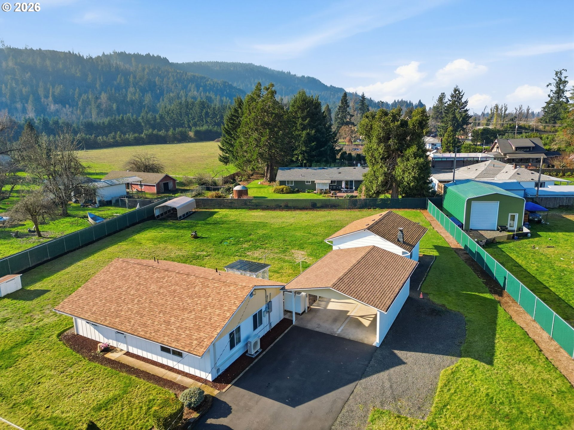 87856 Cedar Flat Road Springfield, OR 97478 - Photo 3 of 37 an aerial view of a house having outdoor space patio and a yard