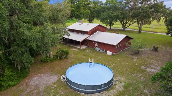 a view of a lake with a houses