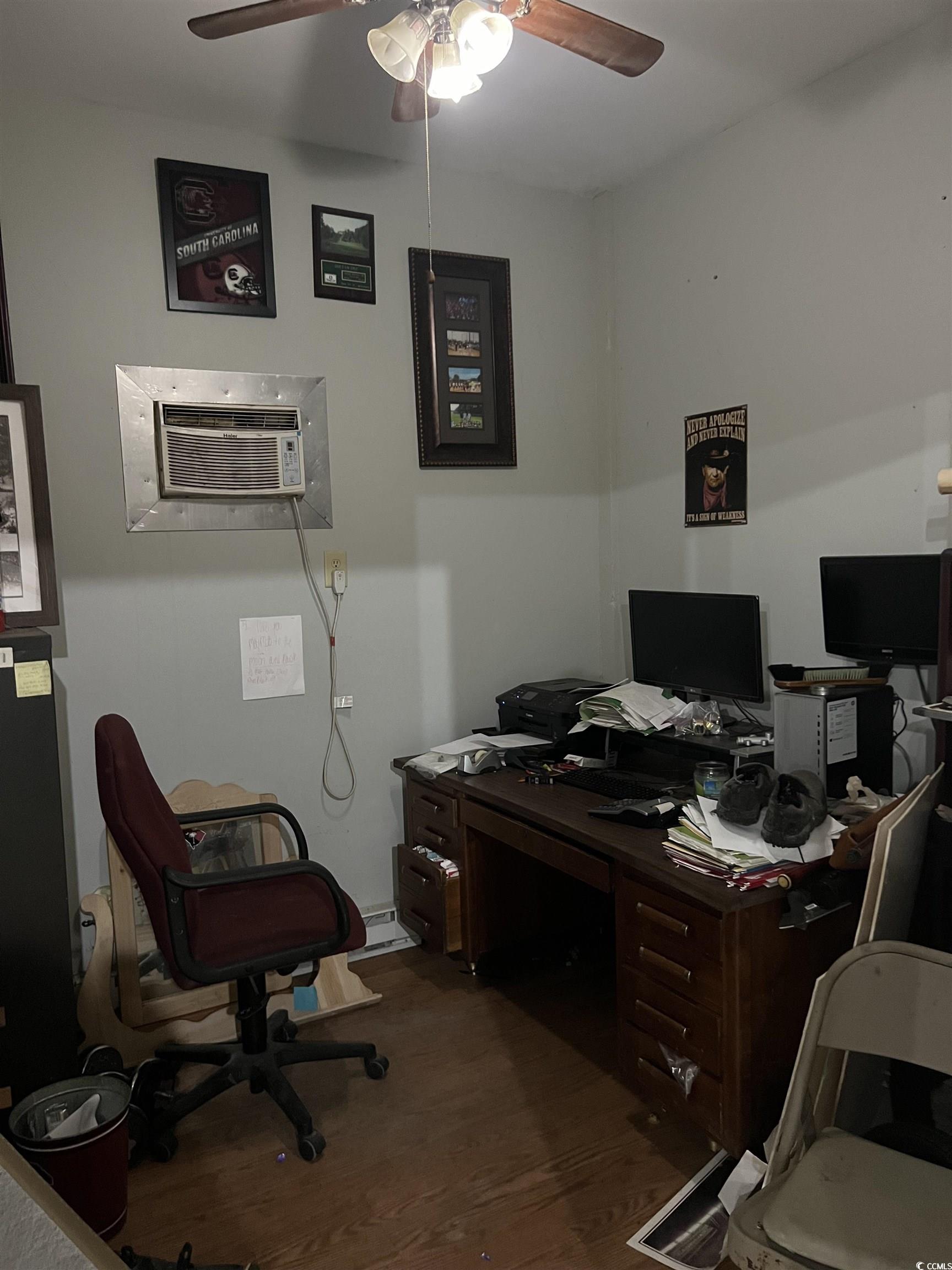 127 County Rd S-22-577 Georgetown, SC 29440 - Photo 5 of 11 Home office featuring wood-type flooring, an AC wa