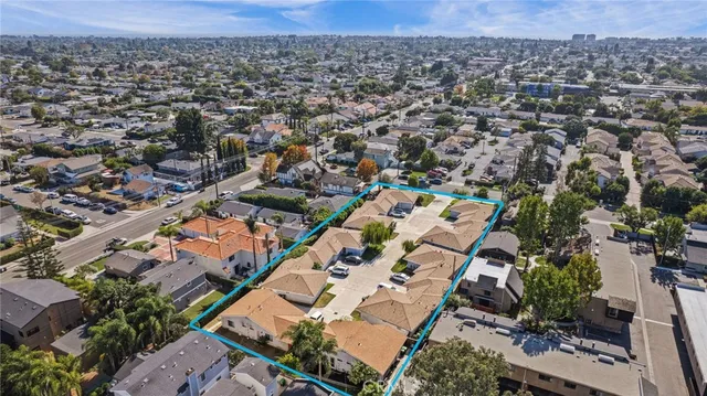 an aerial view of multiple house