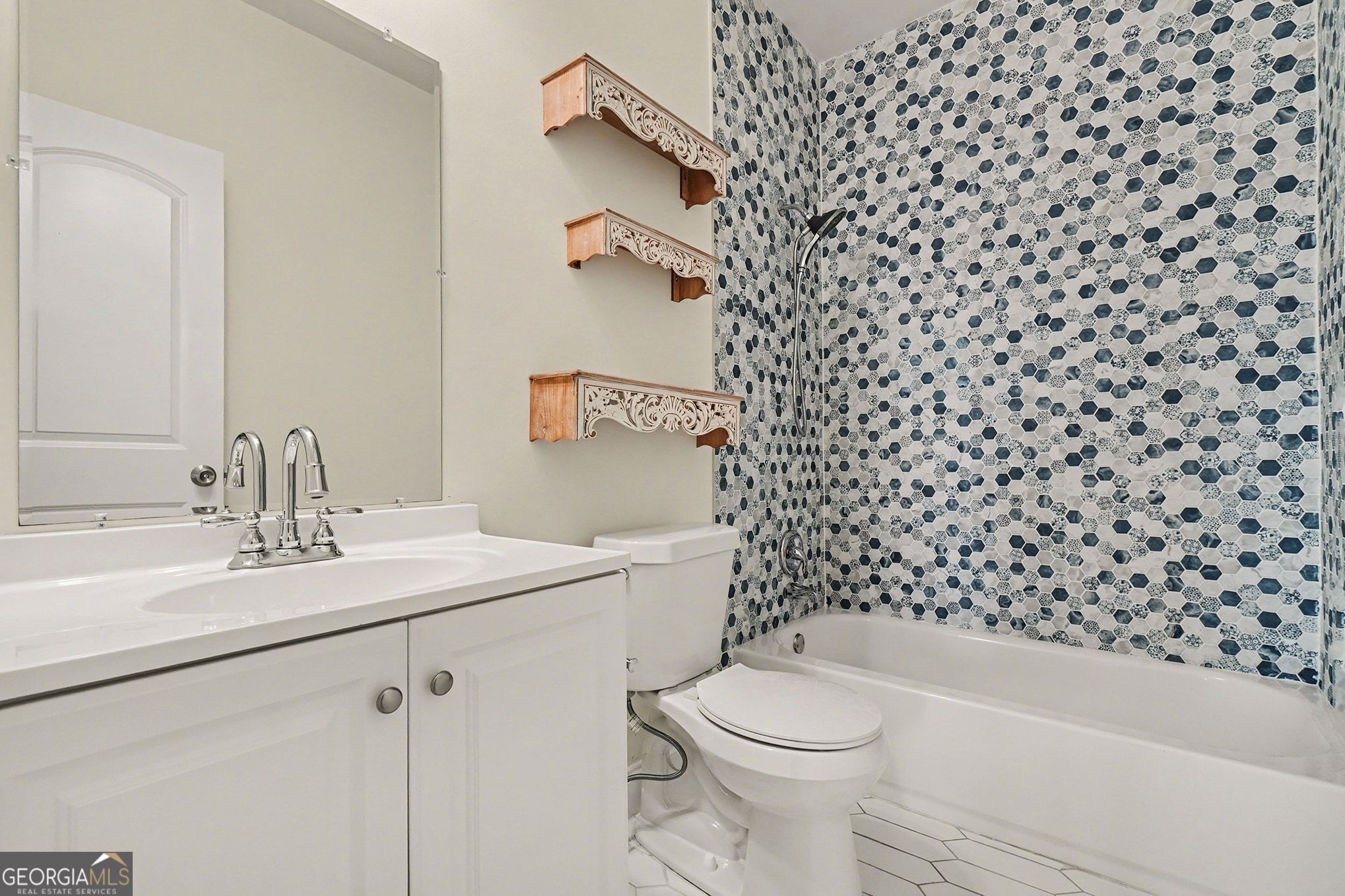 1480 Norris Place Northwest Atlanta, GA 30314 - Photo 9 of 30 a bathroom with a sink a toilet and a shower curtain