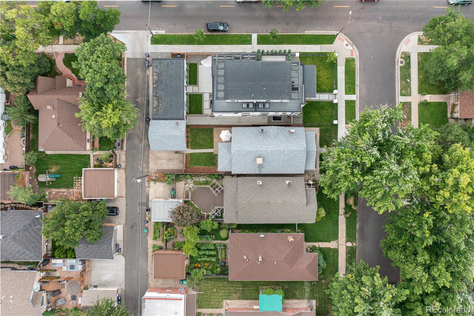 486 South Corona Street Denver, CO 80209 - Photo 39 of 46 an aerial view of residential houses with outdoor space and street view