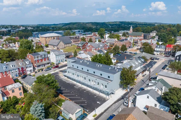 an aerial view of a city