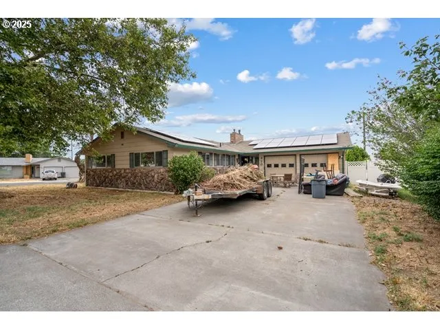 a view of a house with a patio