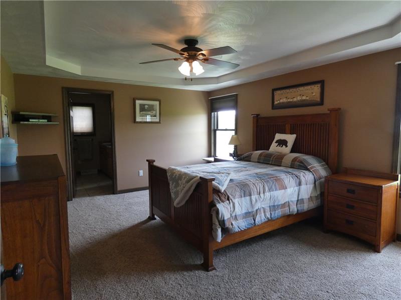 246 Burdette Road Stoneboro, PA 16153 - Photo 19 of 24 Master bedroom with tray ceiling. Also full master bath and large walk-in closet.