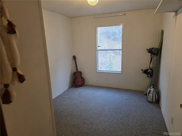 a view of a room with windows