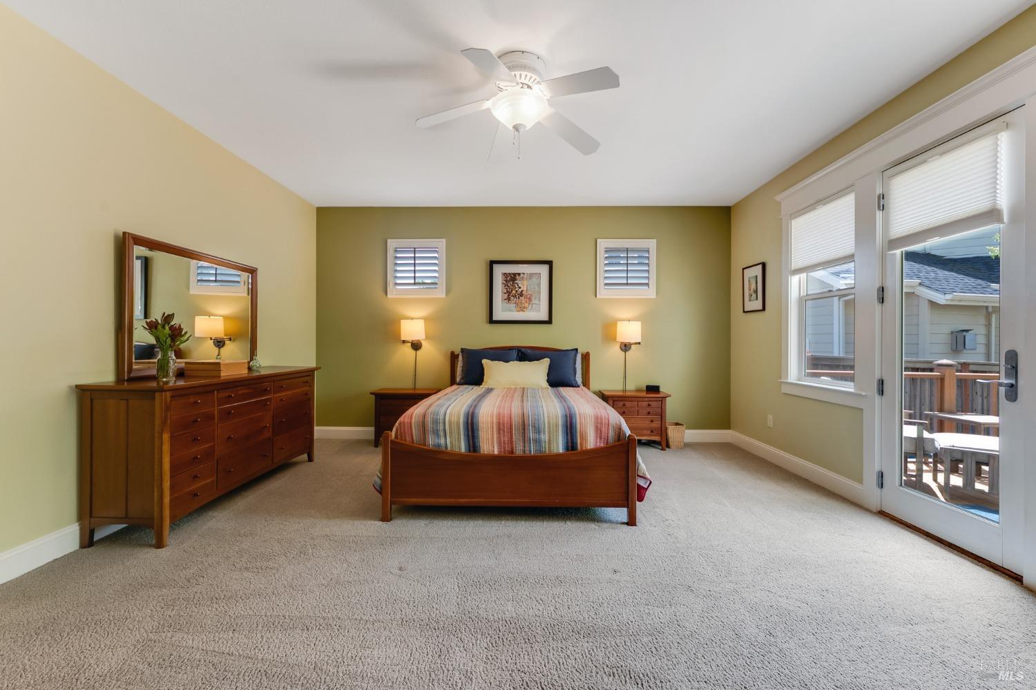 3559 Alturia Heights Santa Rosa, CA 95403 - Photo 17 of 39 Spacious primary bedroom with door leading to it's own deck