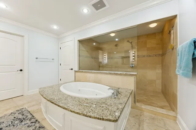 a view of a lake with a terrace