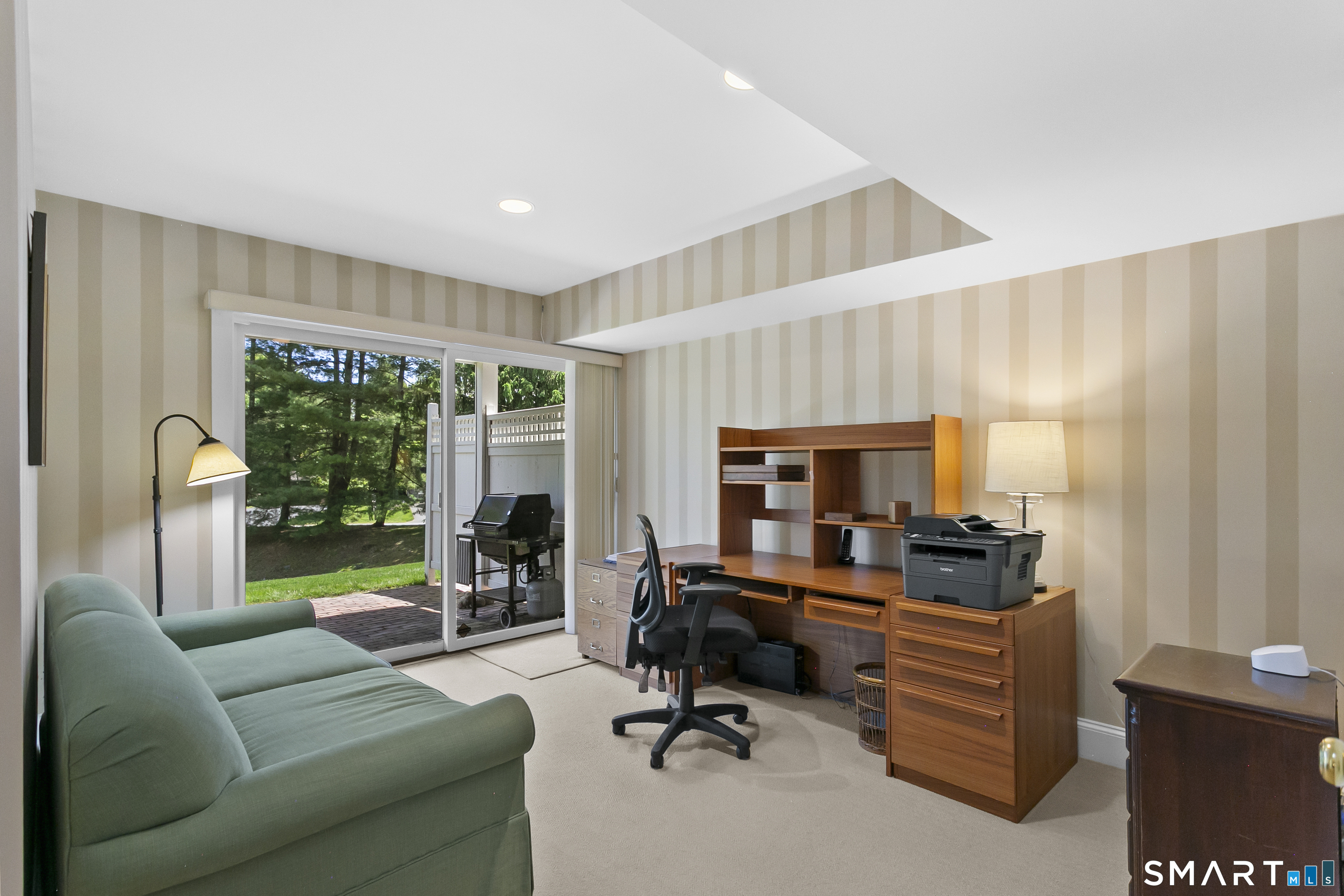 936 South Pine Creek Road Fairfield, CT 06824 - Photo 27 of 39 Office with sliders that open to outdoor living space and patio.