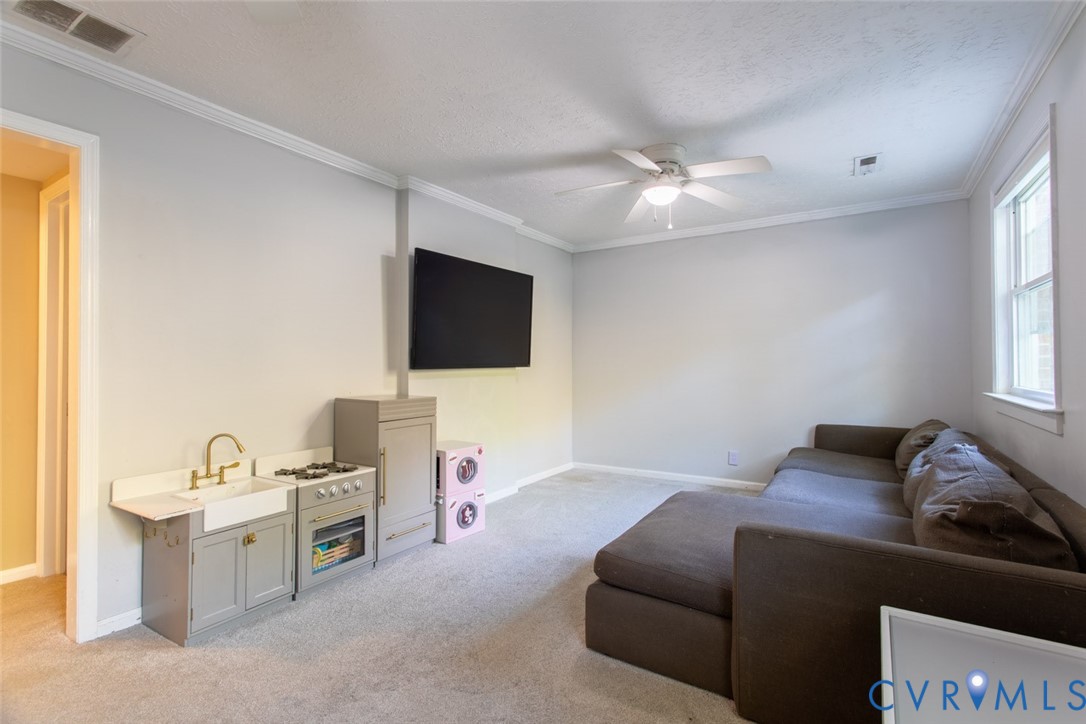 4157 New Market Road Henrico, VA 23231 - Photo 20 of 43 Living room featuring ornamental molding, light co