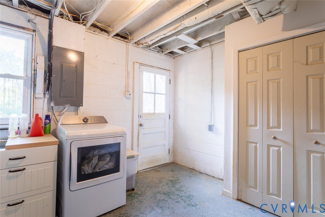 4157 New Market Road Henrico, VA 23231 - Photo 23 of 43 Laundry area with concrete floors, washer / clothe