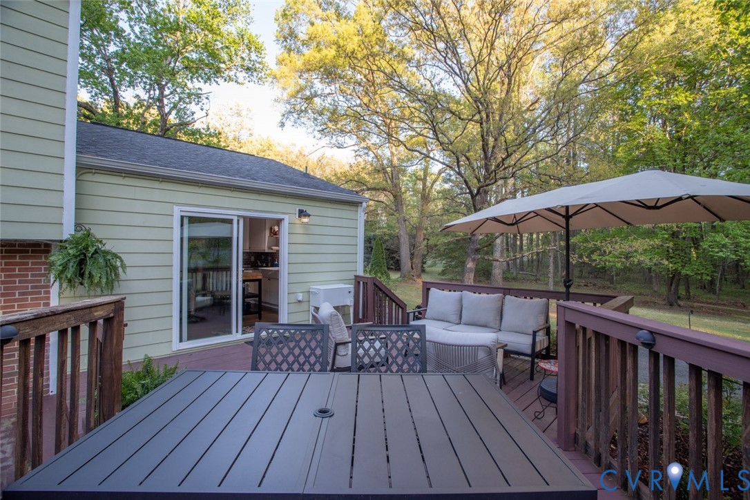 4157 New Market Road Henrico, VA 23231 - Photo 37 of 43 Deck featuring an outdoor hangout area and view of