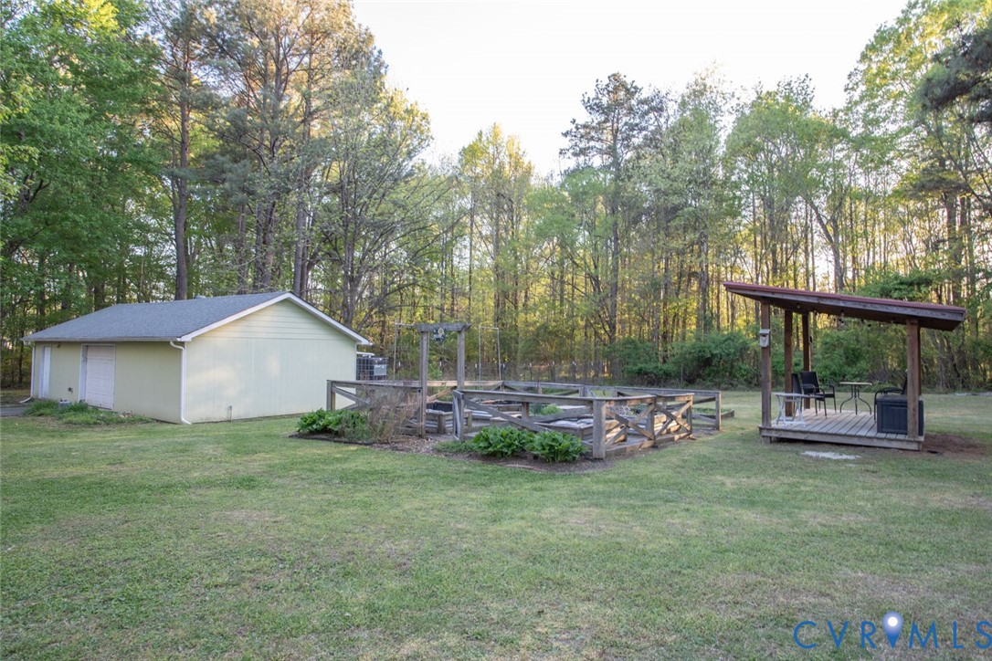 4157 New Market Road Henrico, VA 23231 - Photo 42 of 43 View of green lawn featuring an outbuilding, a veg
