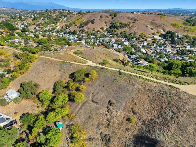 a view of a city with mountain
