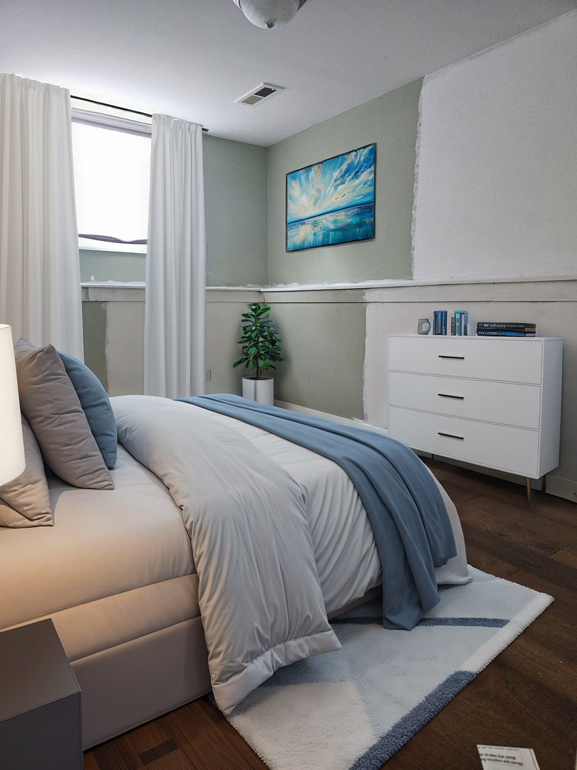 6732 South Peoria Street Chicago, IL 60621 - Photo 11 of 22 a bedroom with a bed and a window