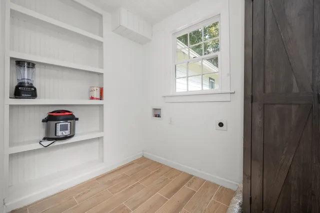 a view of a livingroom with a window