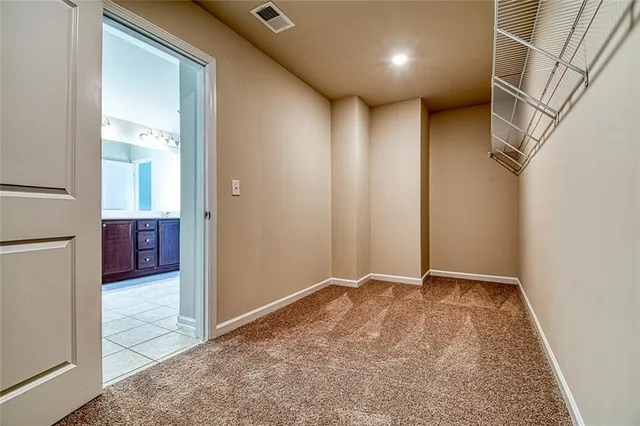 an empty room with closet