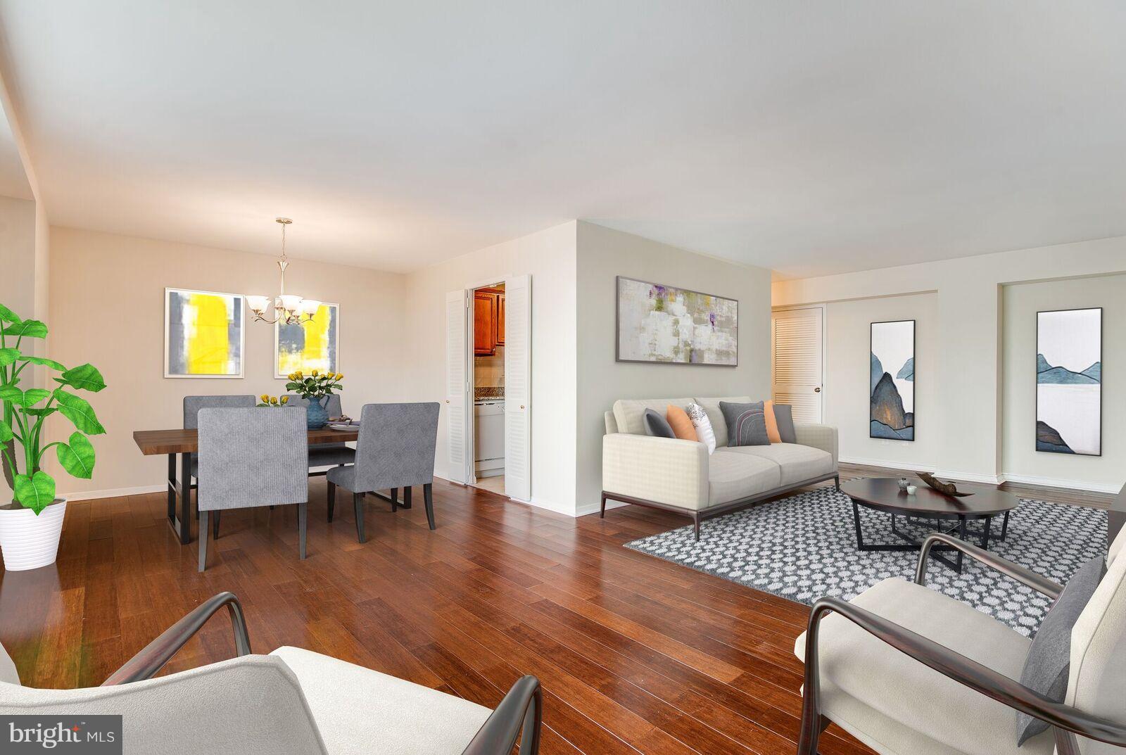 9701 Fields Road, Unit 2301 Gaithersburg, MD 20878 - Photo 21 of 21 Open Floor Plan Living & Dining Rooms