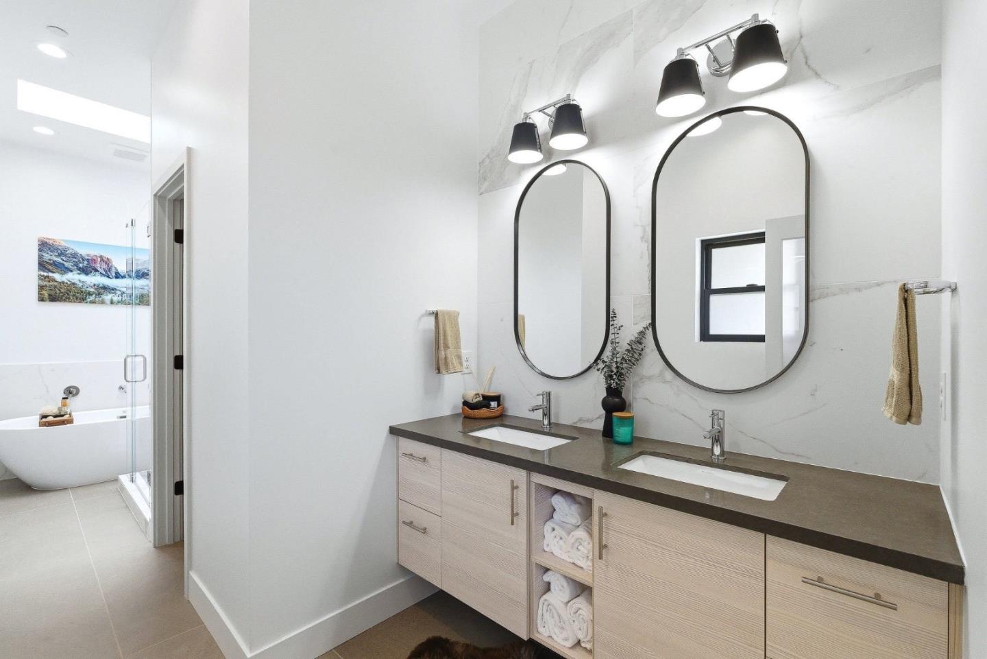 2033 Quiver Street Copperopolis, CA 95228 - Photo 23 of 40 a bathroom with a granite countertop double vanity sinks and a mirror