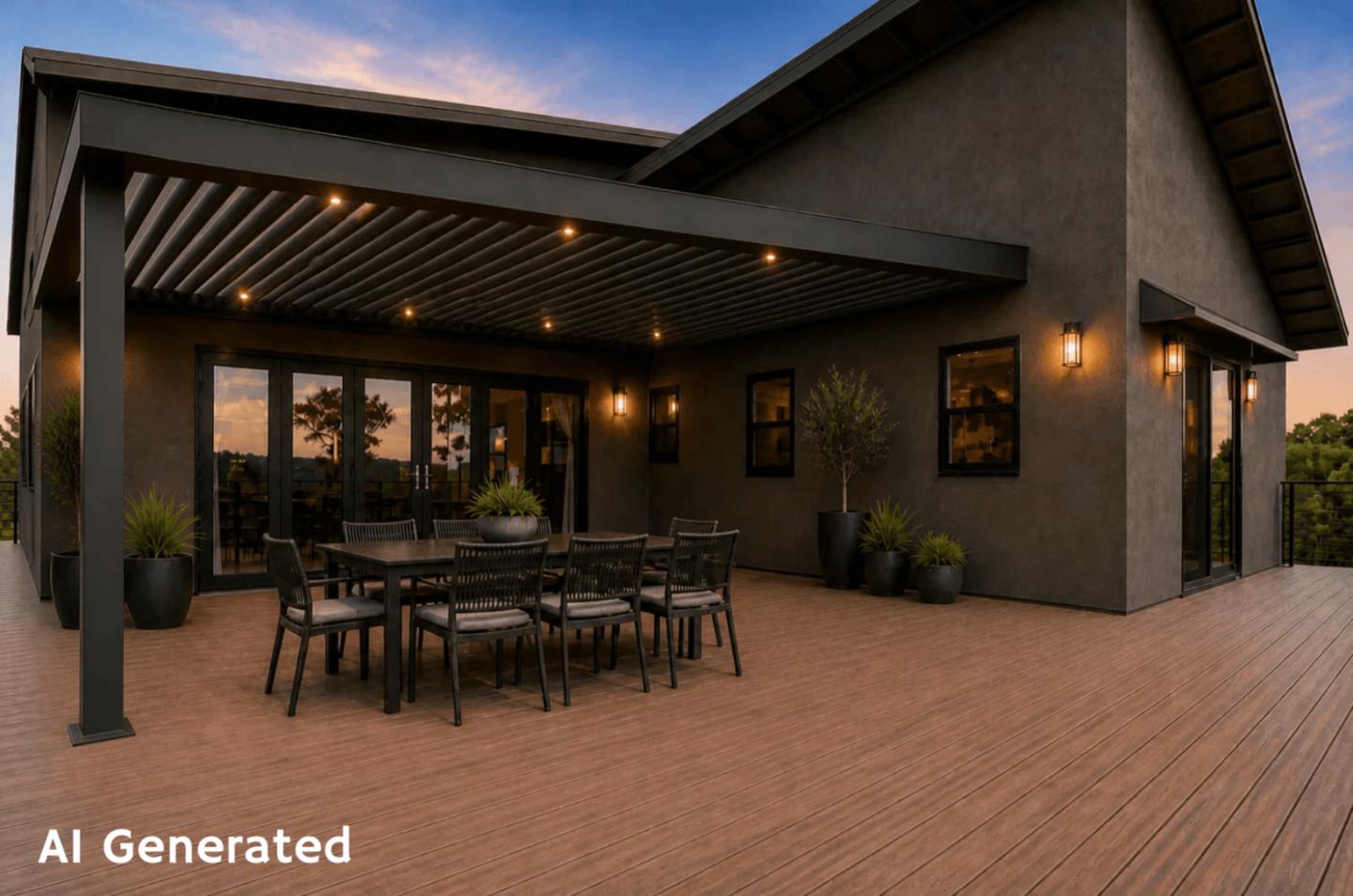 2033 Quiver Street Copperopolis, CA 95228 - Photo 34 of 40 a view of a patio with table and chairs with wooden floor and plants