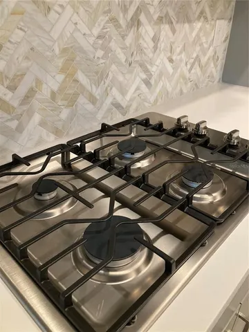 a close up of a stove top oven