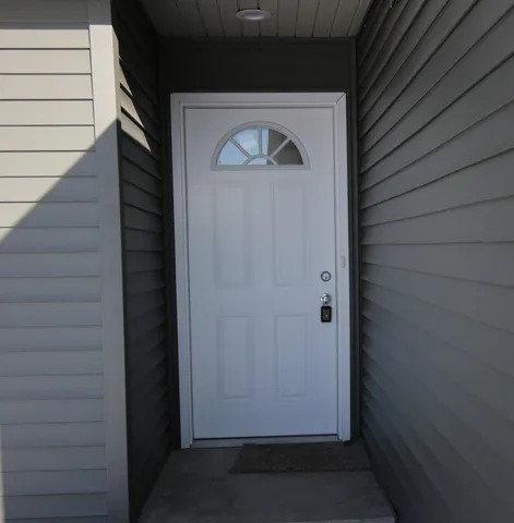 a view of front door