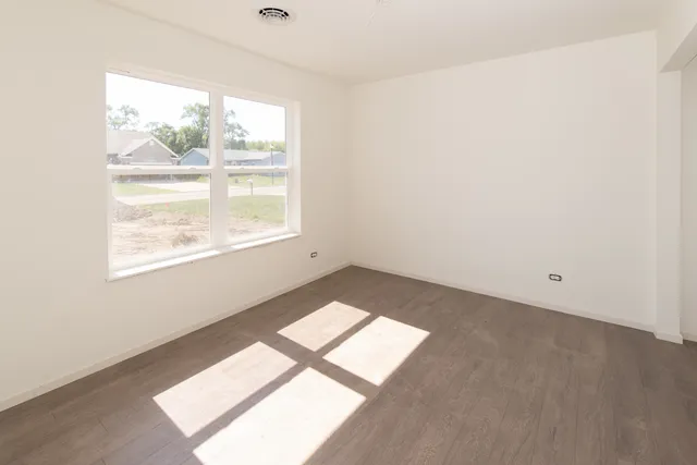 an empty room with a window