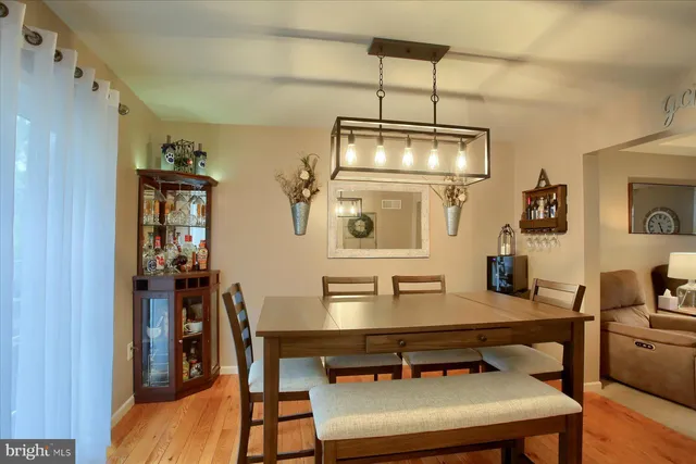 a workspace with wooden floor