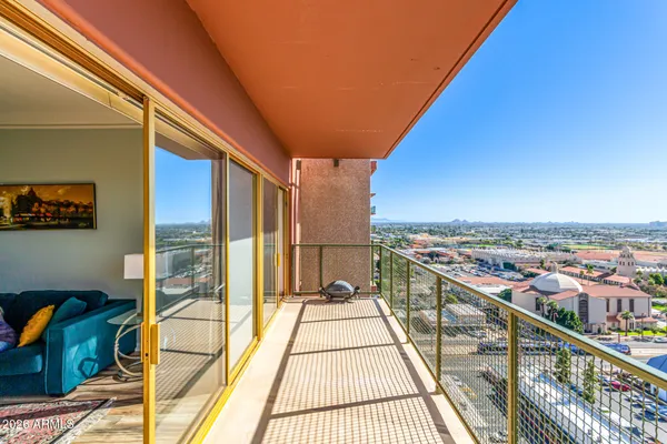 a view of balcony with a ocean view