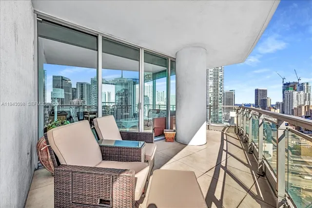 a view of balcony with city view