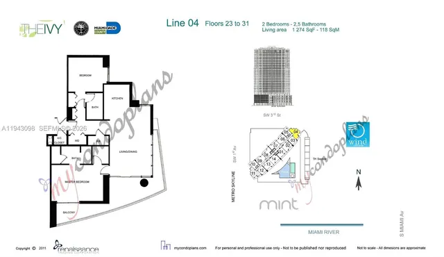 $692,000 | 90 Southwest 3rd Street, Unit 2604, Miami, FL 33130