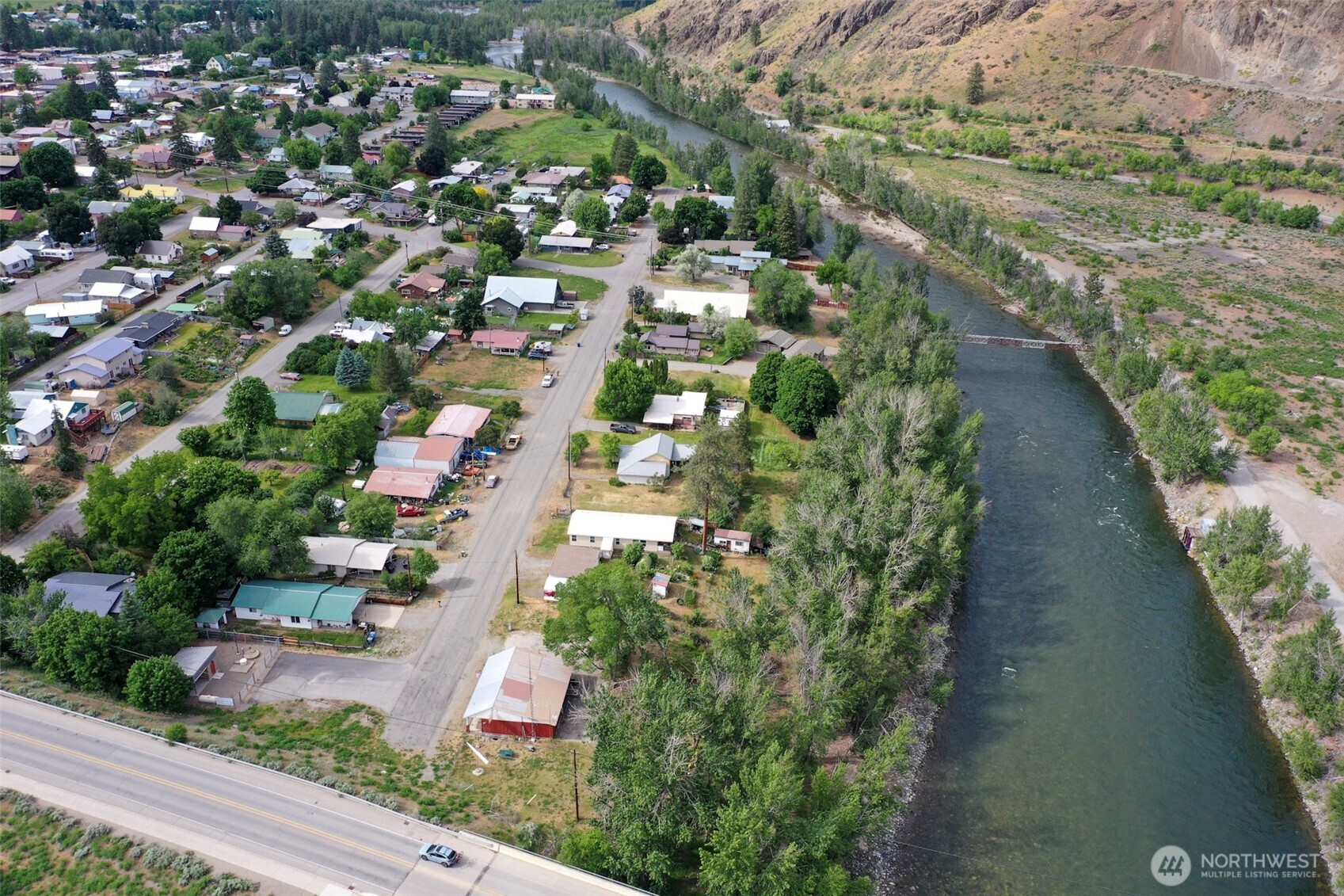 518 Bridge Street Twisp, WA 98856 - Photo 32 of 40 an aerial view of residential houses with outdoor space