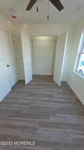 a view of small space with racks on the wall