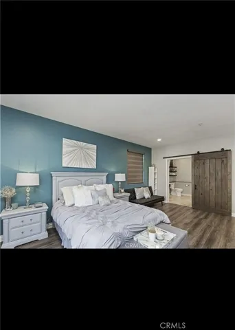 a view of a living room and bathroom