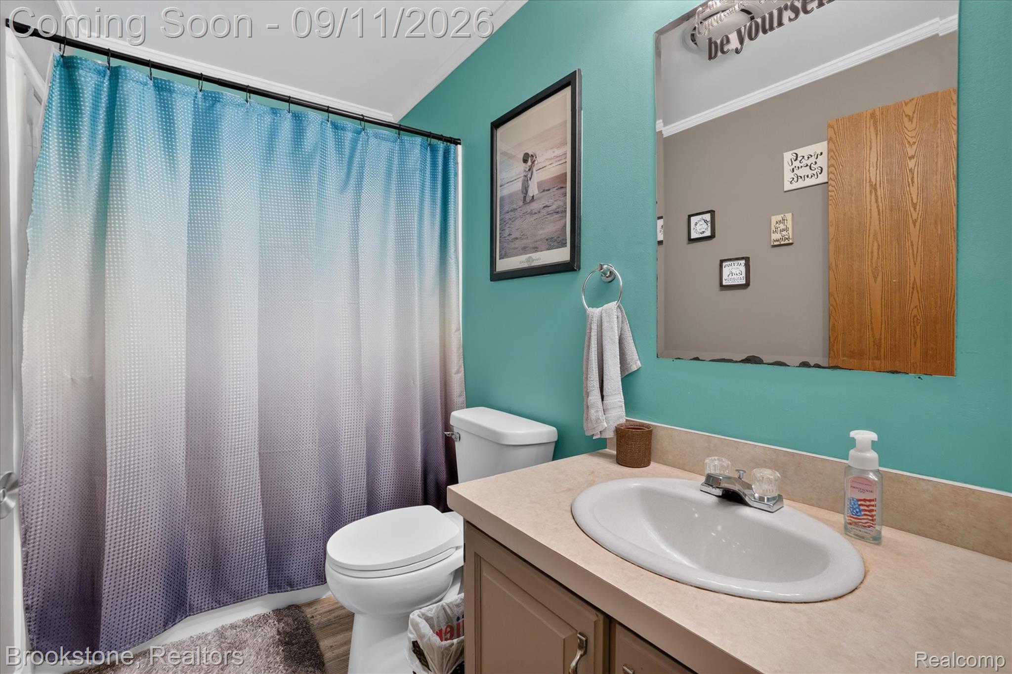 1812 South Steel Road Merrill, MI 48637 - Photo 23 of 39 Bathroom featuring a built-in vanity with an integrated sink and laminate countertop
