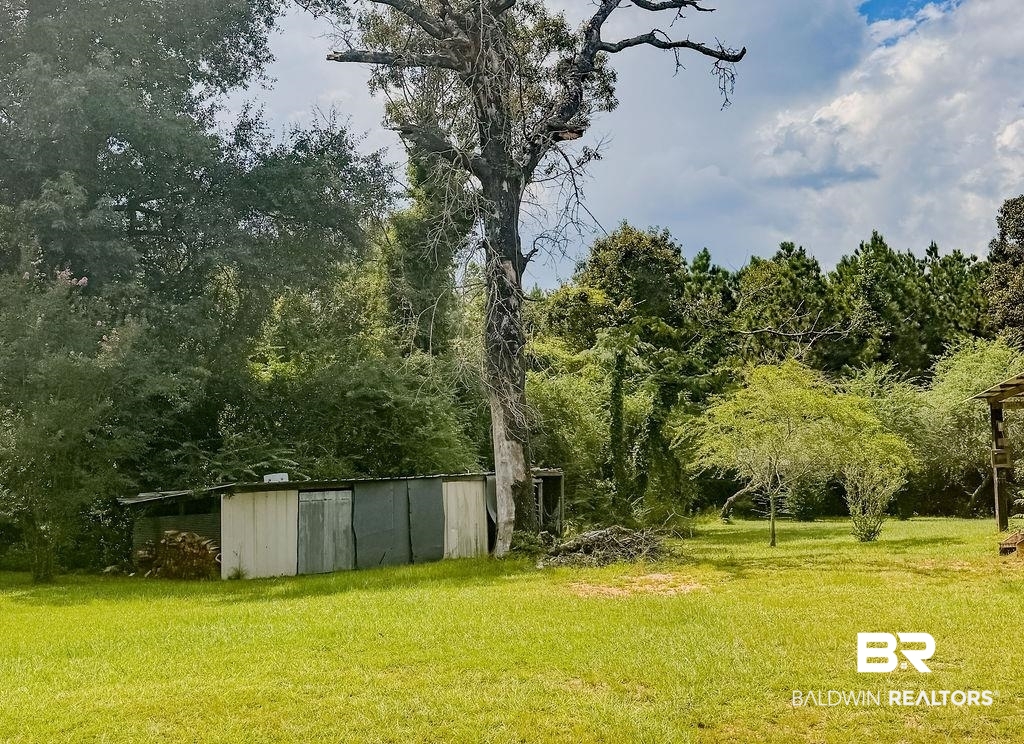 1456 Allen Walker Road Grove Hill, AL 36451 - Photo 5 of 28 View of green lawn featuring a pole building and an outbuilding