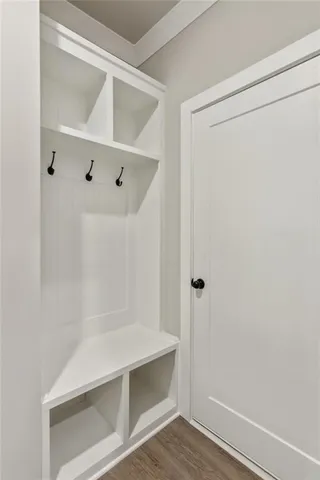 a view of an empty walk in closet