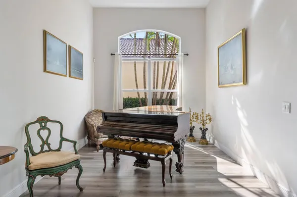 a living room with furniture