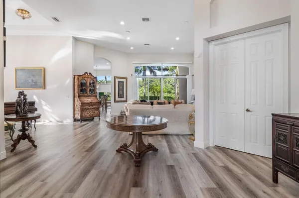 a living room with furniture