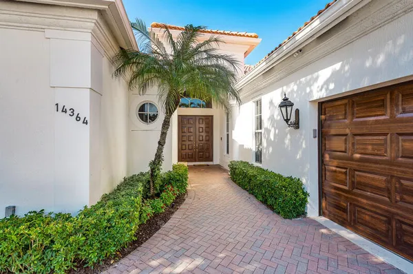 a view of a garden with a slide