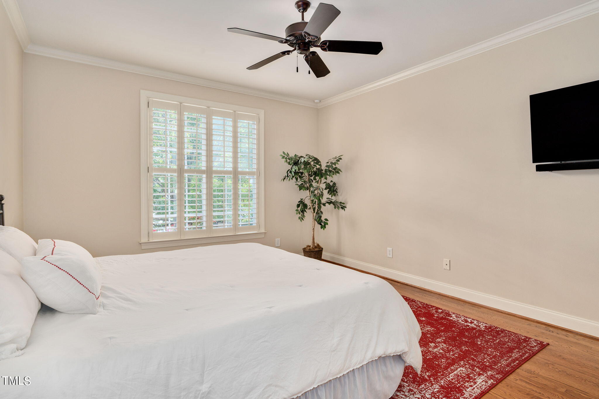 11519 Azari Court Raleigh, NC 27614 - Photo 21 of 55 a bedroom with a bed and a flat screen tv