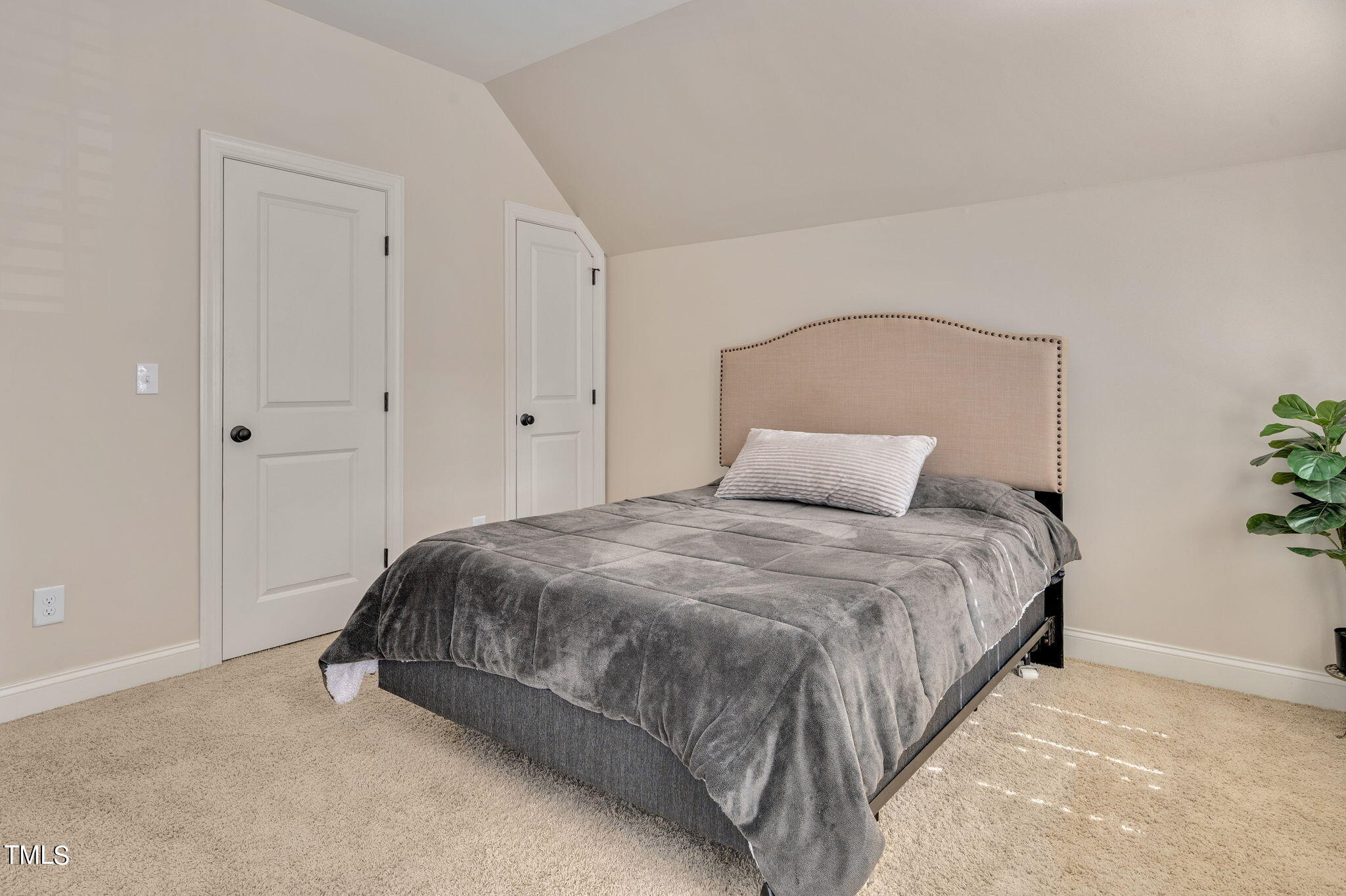 11519 Azari Court Raleigh, NC 27614 - Photo 33 of 55 a bedroom with a bed and a potted plant