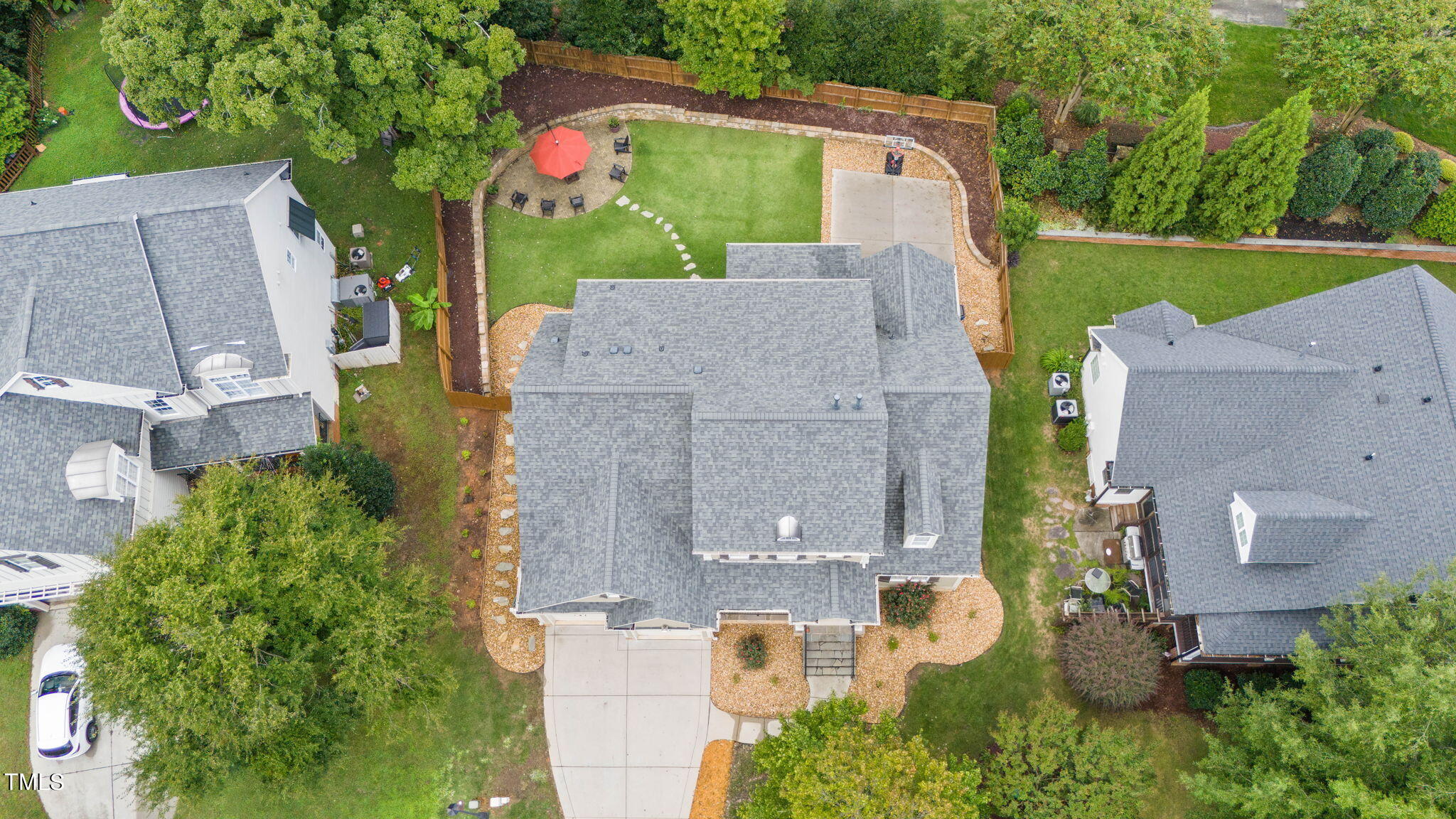 11519 Azari Court Raleigh, NC 27614 - Photo 53 of 55 an aerial view of a house with a yard and a large tree
