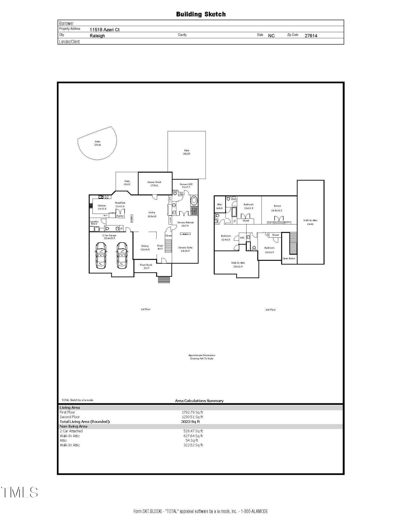 11519 Azari Court Raleigh, NC 27614 - Photo 55 of 55 Floor Plan