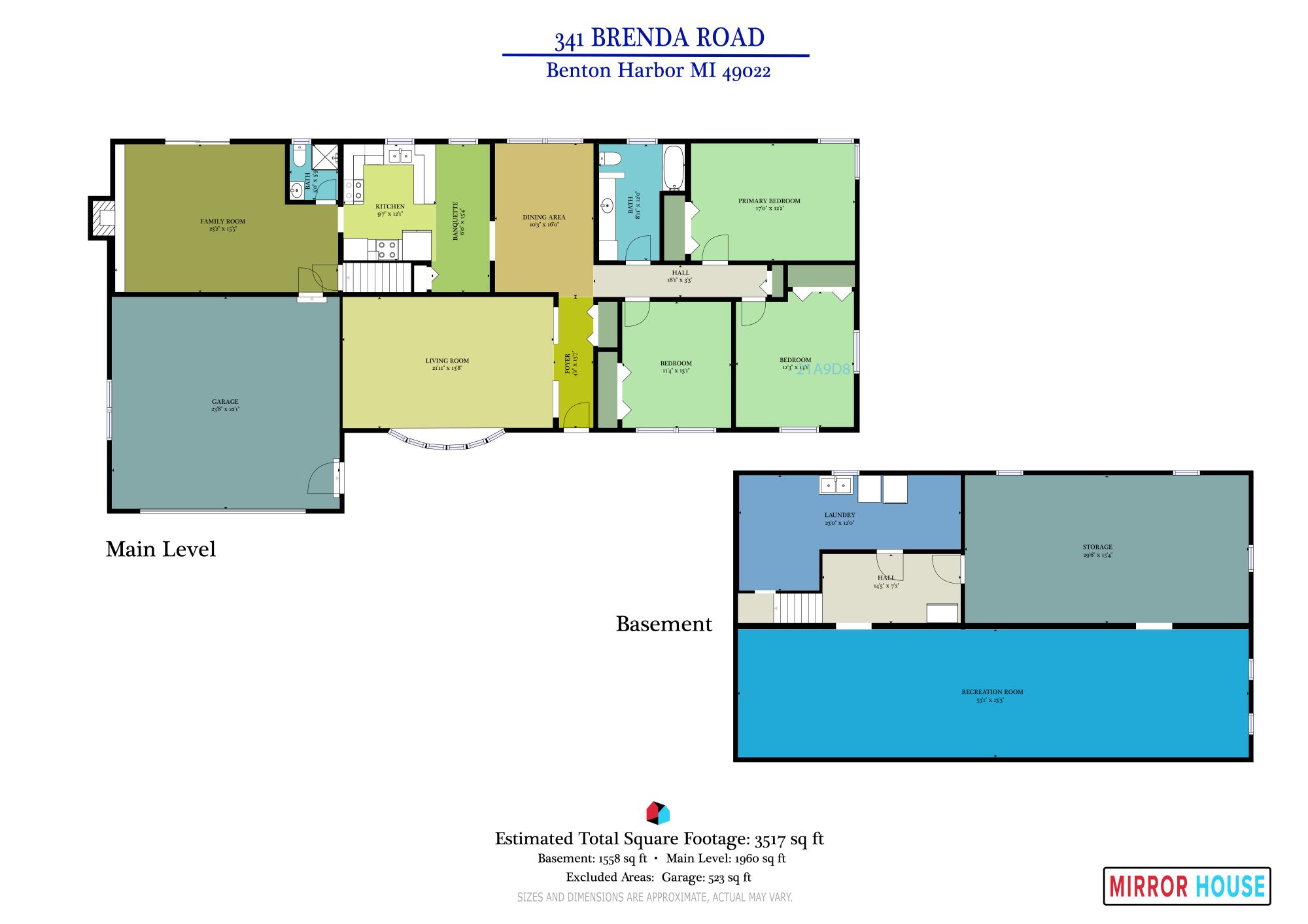 341 Brenda Road Benton Harbor, MI 49022 - Photo 35 of 37 Whole House Floor Plan