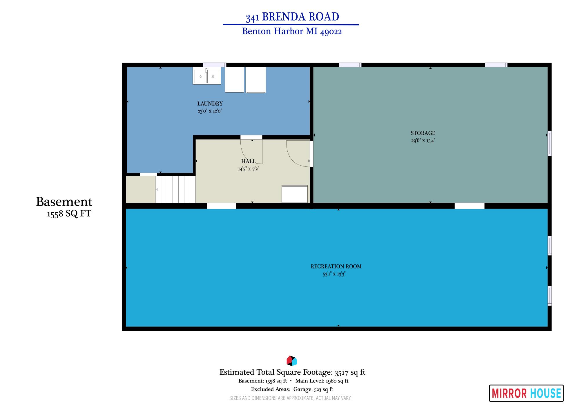 341 Brenda Road Benton Harbor, MI 49022 - Photo 37 of 37 Basement Floor Plan
