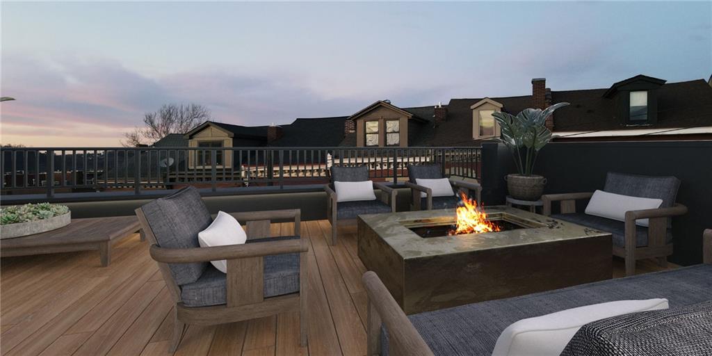 225 43rd Street Pittsburgh, PA 15201 - Photo 10 of 19 a view of a roof deck with couches and potted plants