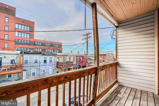 a view of city from a balcony