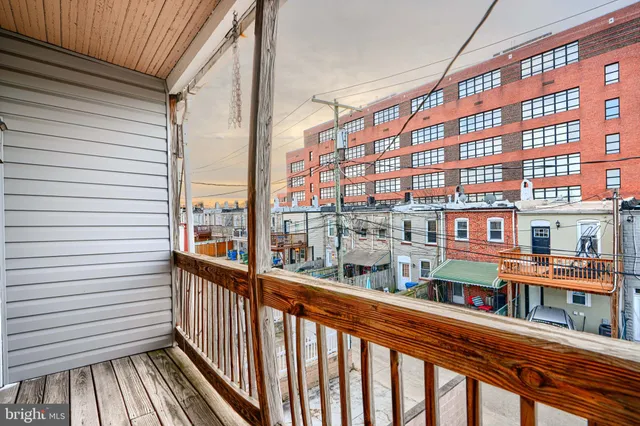 a balcony view with city view
