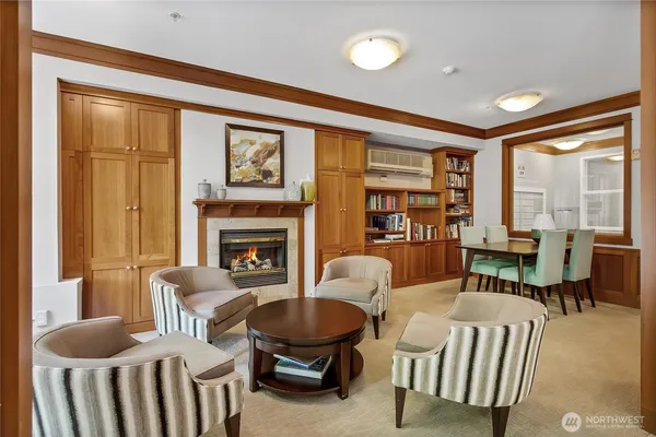 a living room with furniture